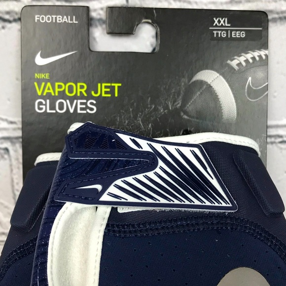Nike Vapor Jet Men’s Navy Blue Football Gloves Size XXL - CZ4127 NEW - Picture 3 of 6